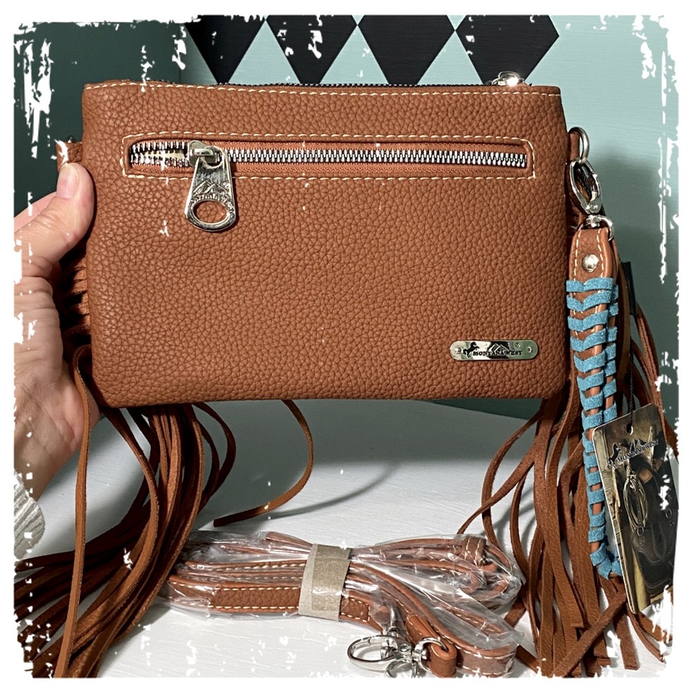 Montana West Crossbody/Clutch Purse Southwestern Style Design Aztec - Picture 4 of 9